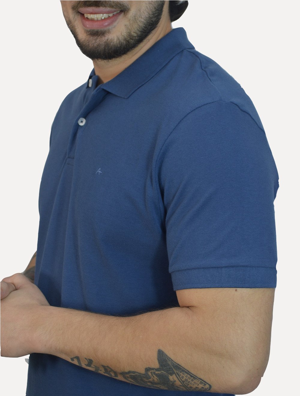 Polo Aramis Masculina Basic Piquet Mono Azul Escuro