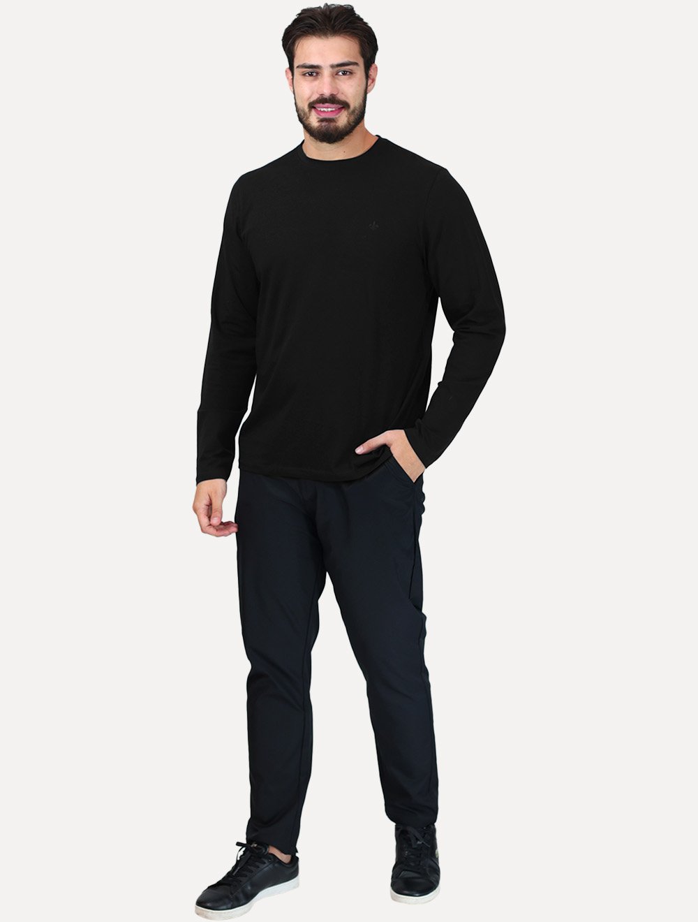 Camiseta Dudalina Manga Longa Cotton Flex Preta