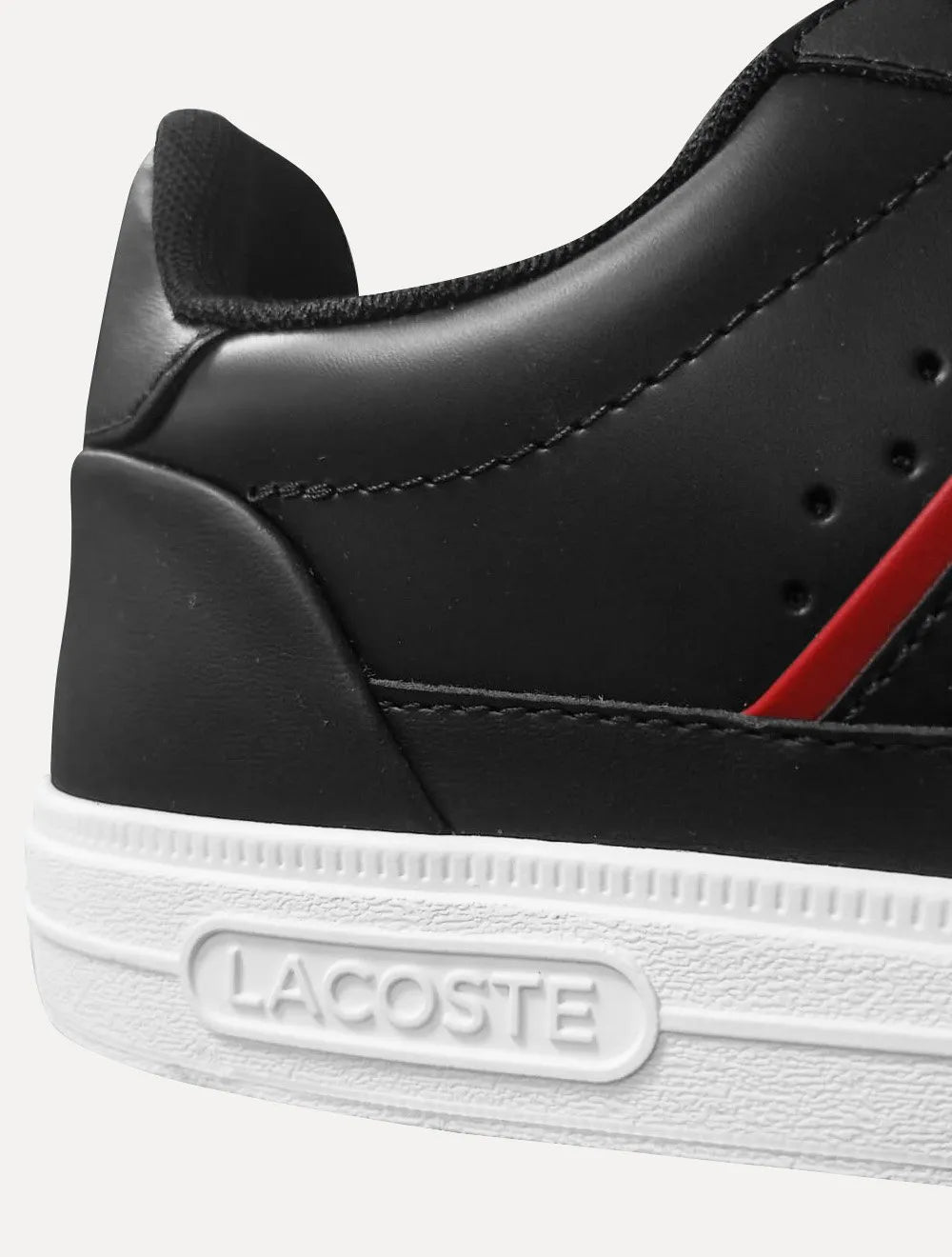 Tênis Lacoste Masculino Couro Europa Pro Leather Blk/Red Preto