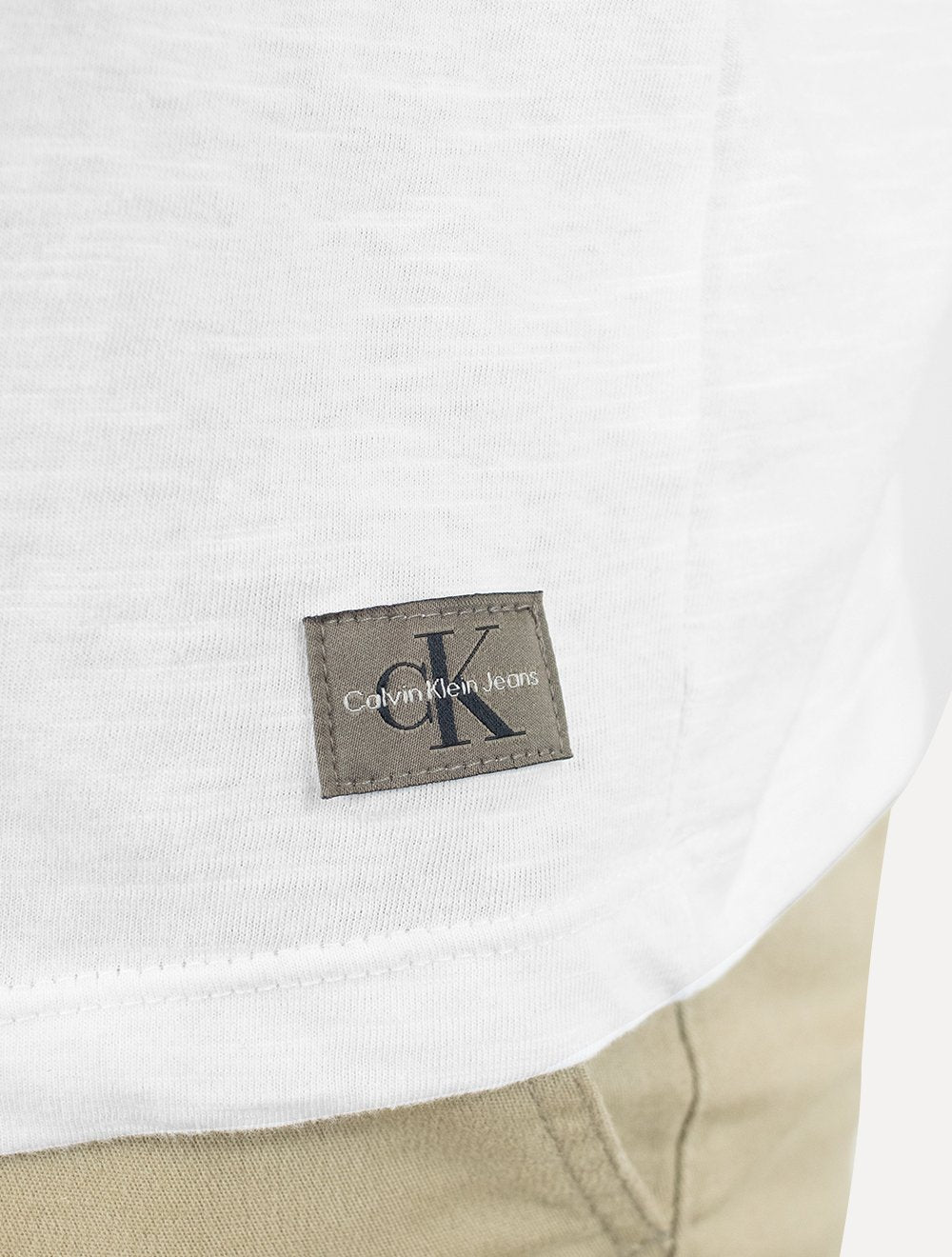 Camiseta Calvin Klein Jeans Masculina Flamê Etiqueta Branca