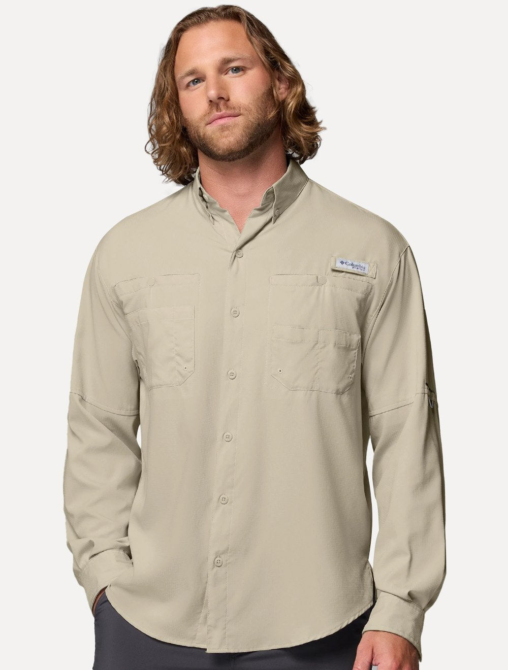 Camisa Columbia Masculina Tamiami II Fossil Cáqui
