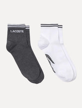 Meias Lacoste Cano Curto Sport Low Cotton Grafite / Branca Pack 2UN