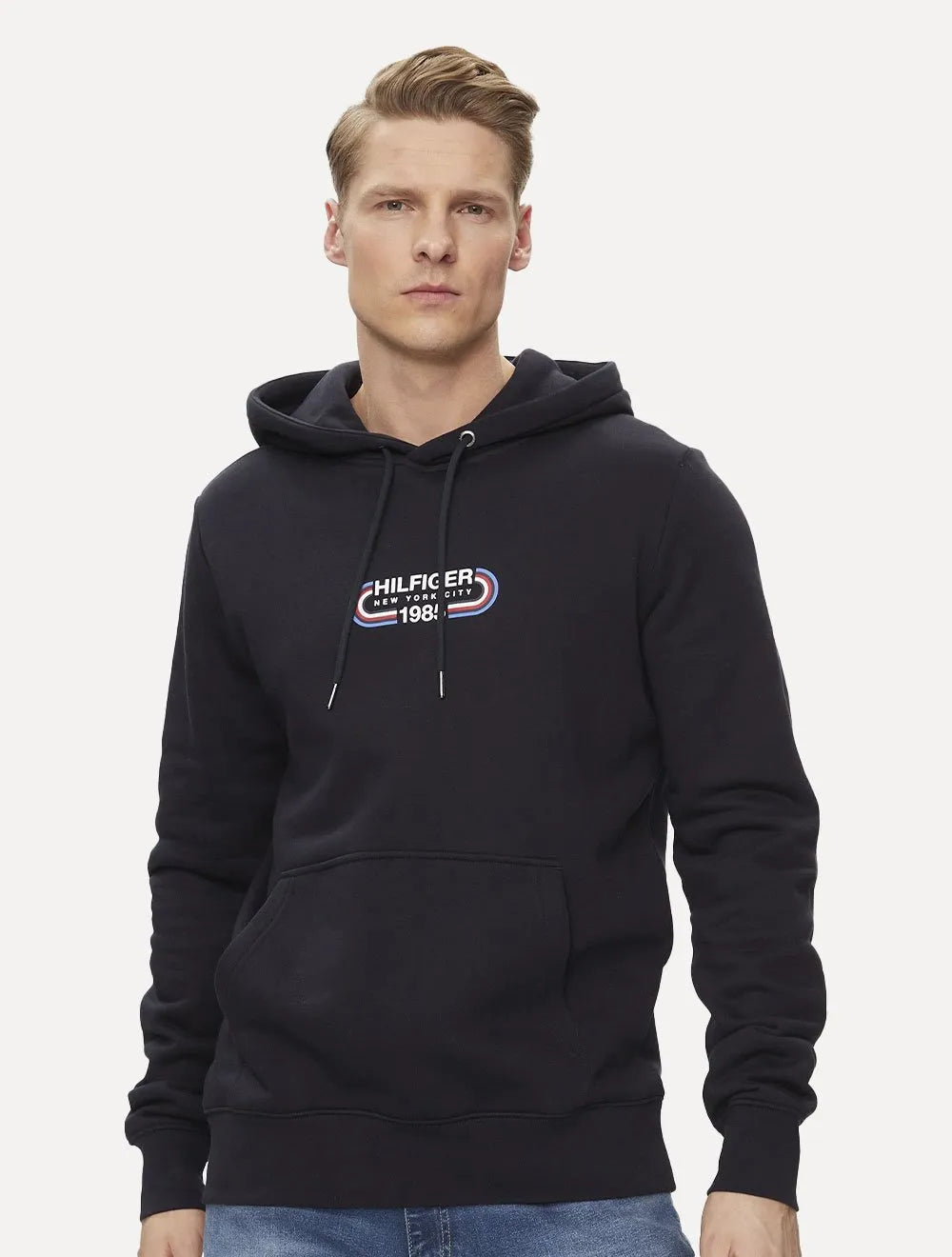 Moletom Tommy Hilfiger Masculino Track Graphic Hoodie Azul Marinho
