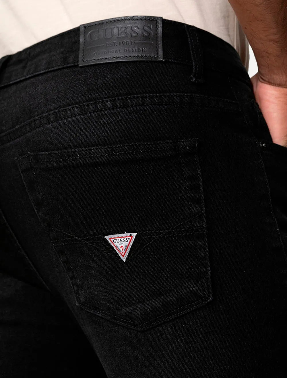 Calça Guess Jeans Masculina Skinny Jet Black Tag Preta