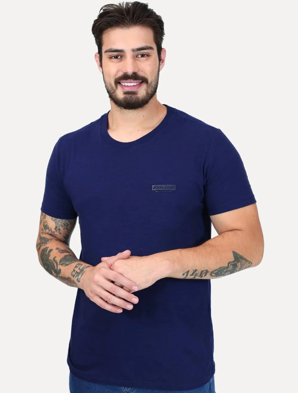 Camiseta John John Slim Fit Flame Azul Marinho