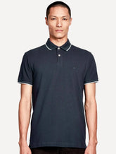 Polo Aramis Masculina Piquet Off Friso Azul Marinho