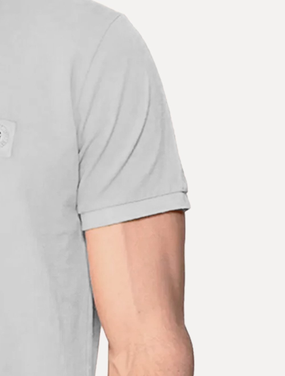 Polo Guess Masculina Piquet Small Patch Cinza Claro