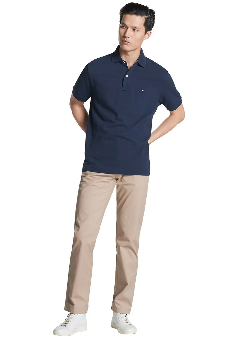 Polo Tommy Hilfiger Masculina Coupe Sur Ivy Azul Marinho