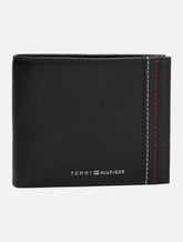 Carteira Tommy Hilfiger Porta Cartão Couro Central Mini CC Wallet Preta