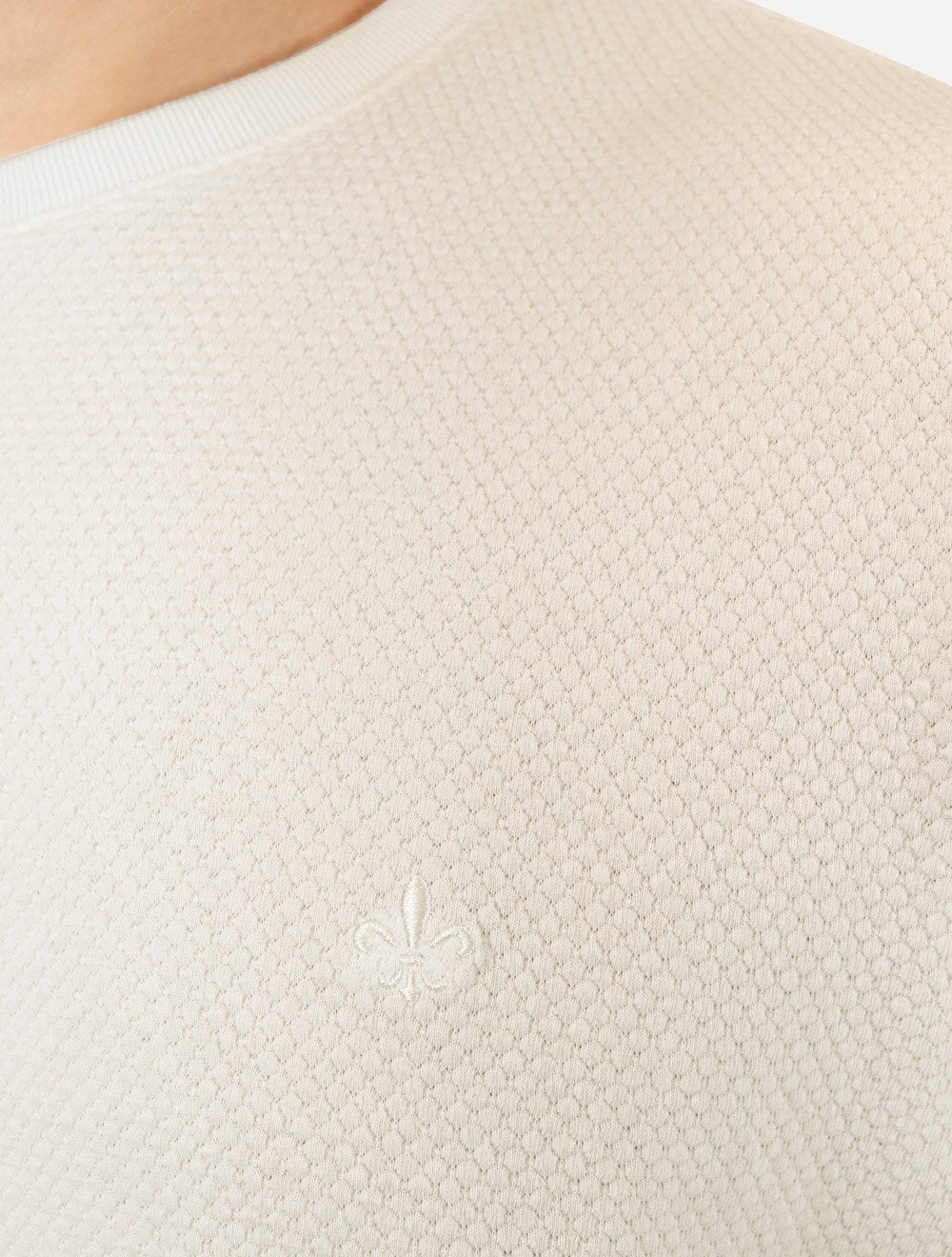Camiseta Dudalina Masculina Textura Mono Logo Cáqui Claro