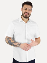Camisa Calvin Klein Masculina Manga Curta Basica Cotton Branca