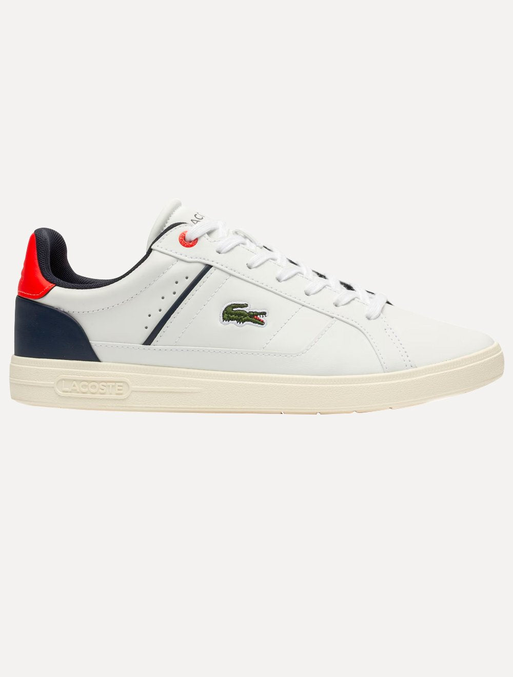 Tênis Lacoste Masculino Couro Europa Pro Leather Red/Wht/Navy Branco