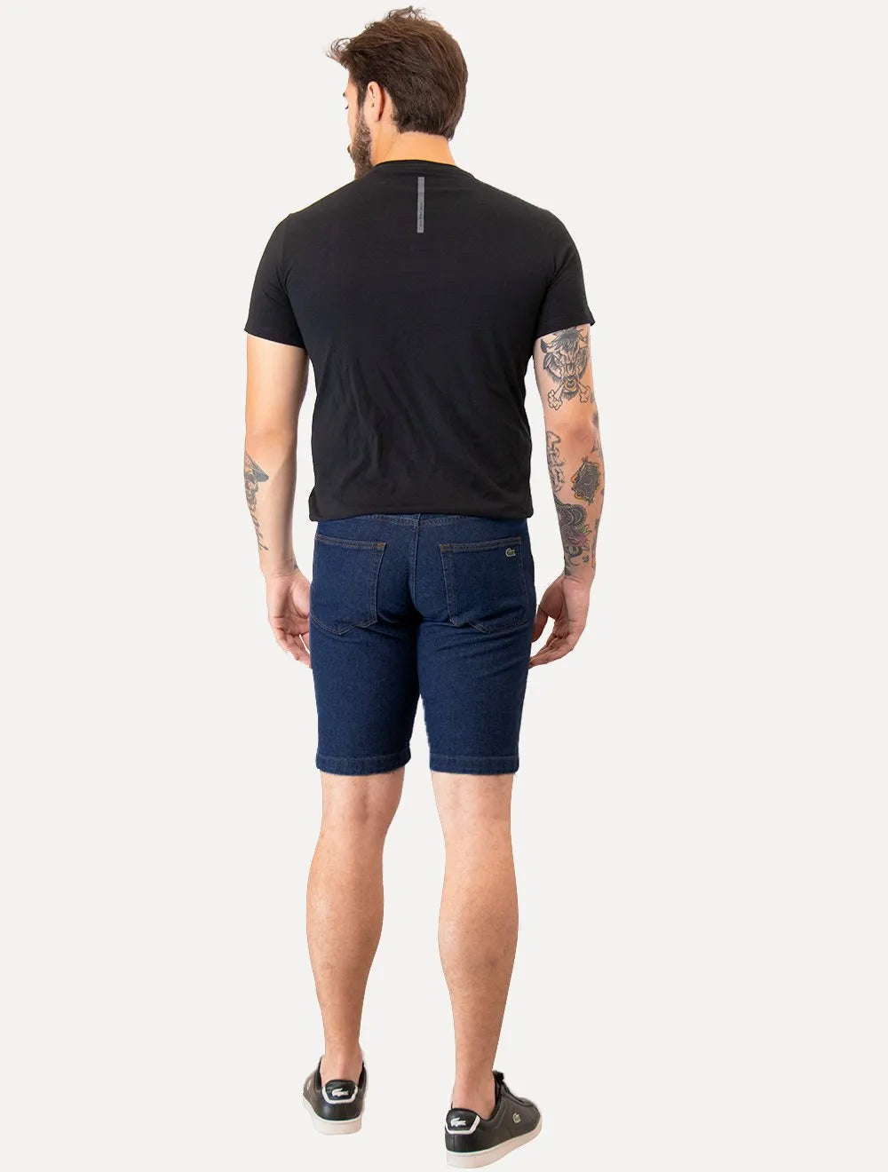 Bermuda Lacoste Jeans Masculina Essential Cotton Azul Escuro