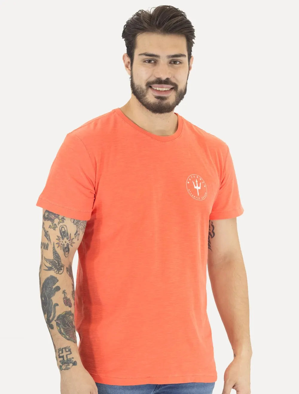 Camiseta Osklen Masculina Slim Rough Waterman Laranja