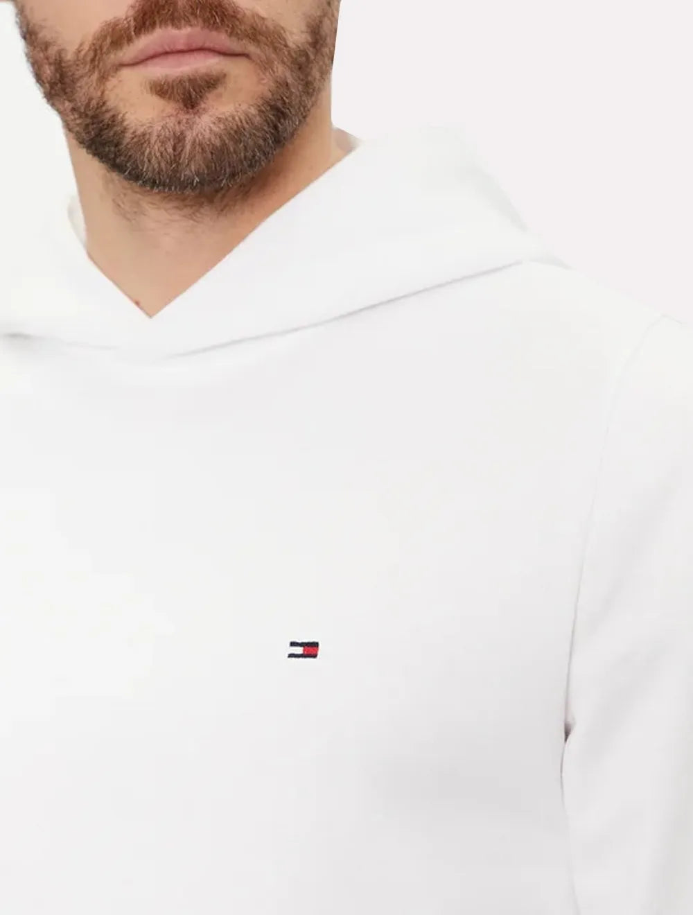 Moletom Tommy Hilfiger Masculino Flag Logo Hoody Branco