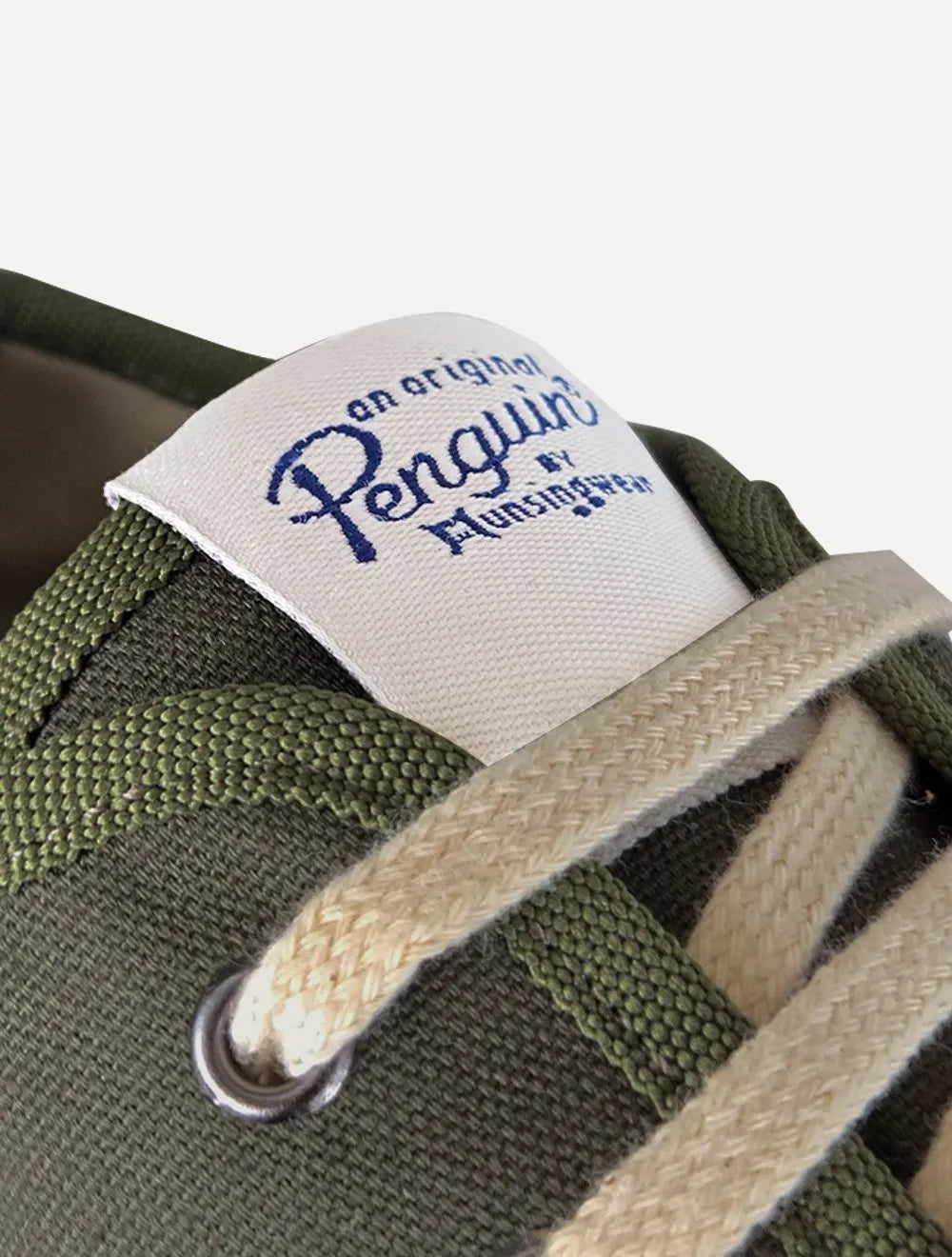 Tênis Original Penguin Masculino Cano Curto Lona Recorte Verde Escuro