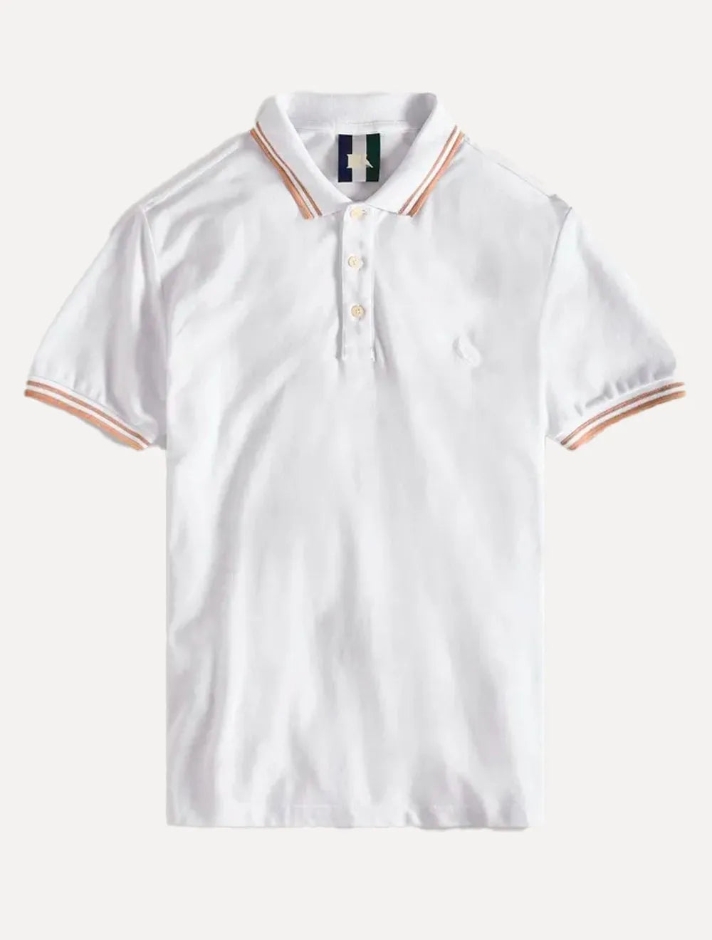 Polo Reserva Masculina Regular Piquet Friso Rajado Branca