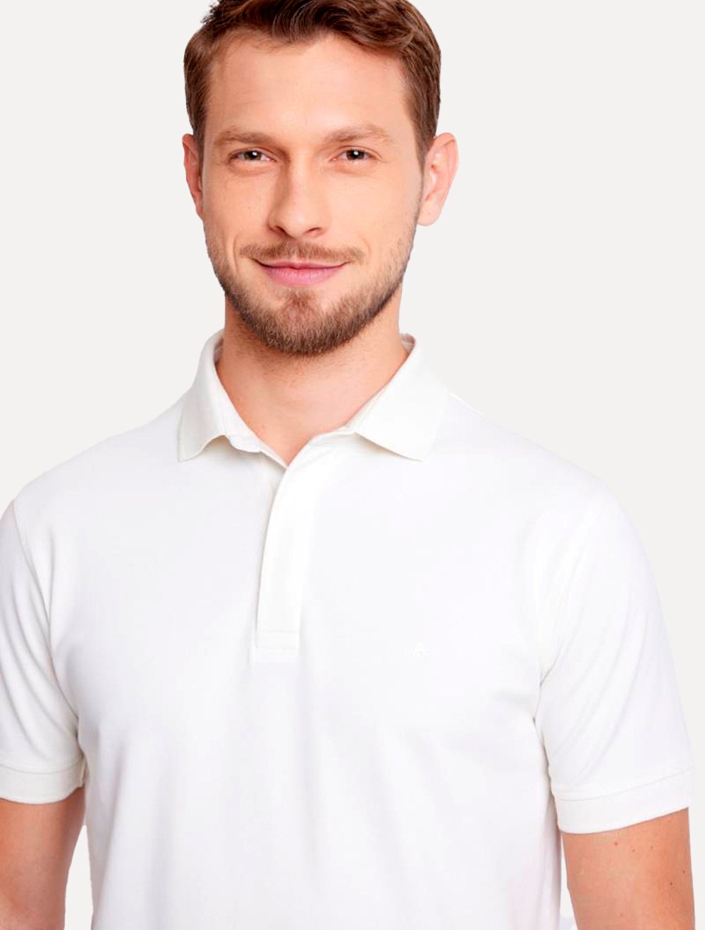 Polo Aramis Masculina Piquet Colorfix Light Off-White