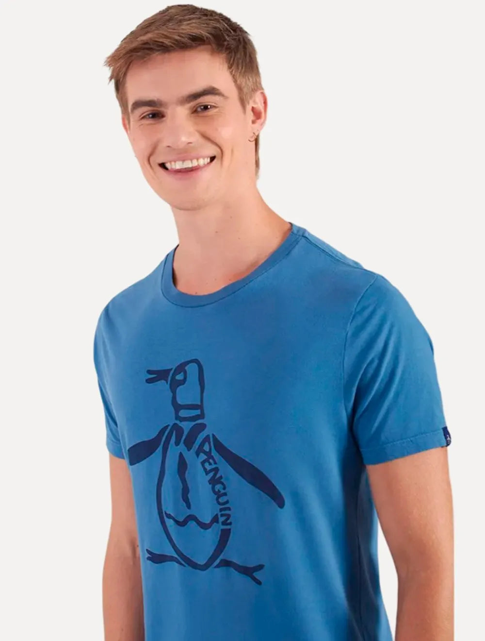 Camiseta Original Penguin Masculina Big Mascot Logo Azul Escuro