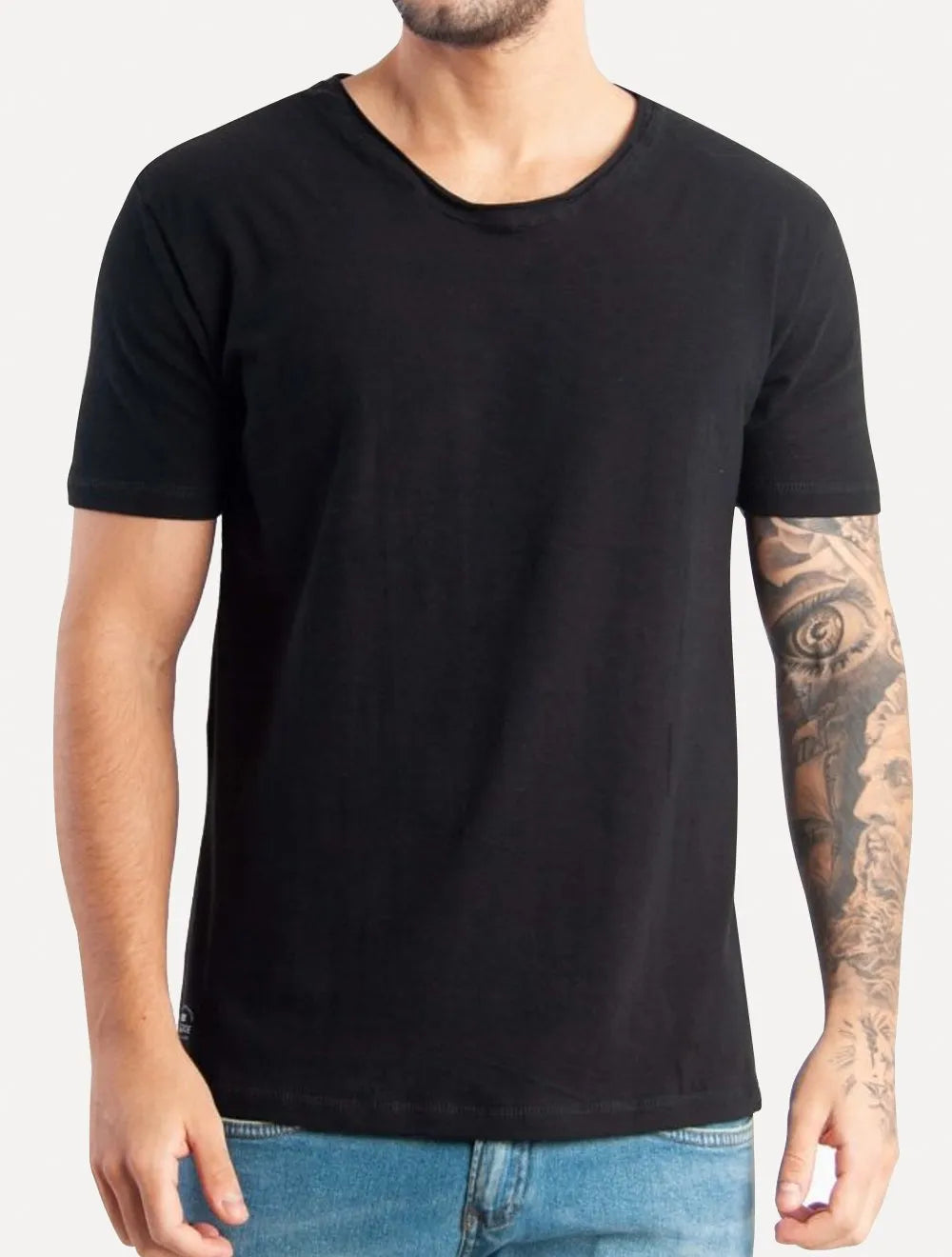 Camiseta King & Joe Masculina Slim Flex Lisa Preta