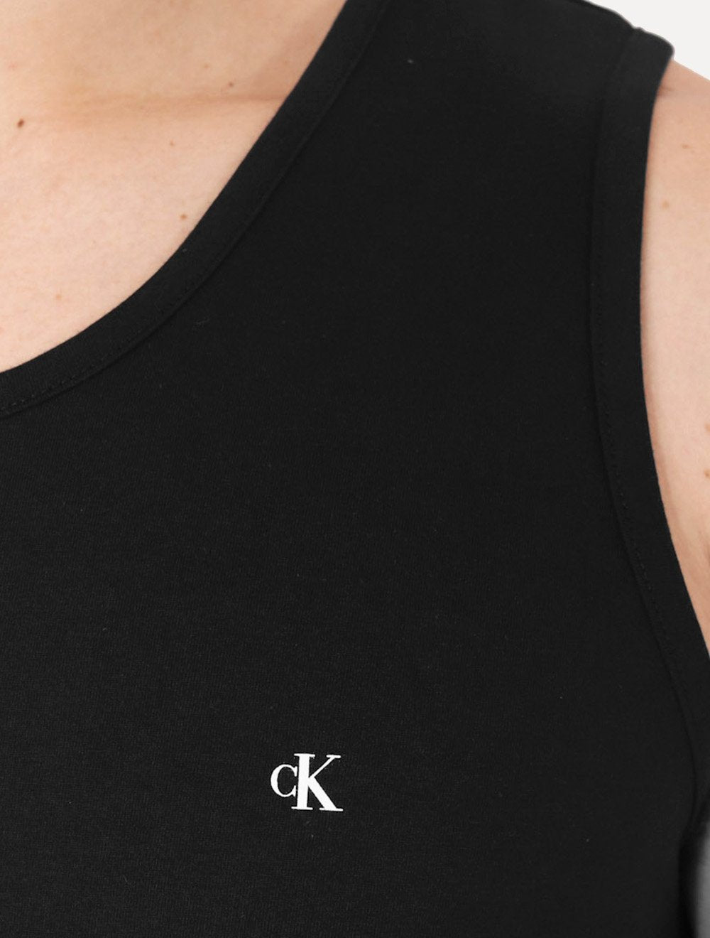 Regata Calvin Klein Jeans Masculina Chest CK Logo Preta