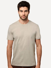 Camiseta Calvin Klein Jeans Masculina Patch CK Lateral Cáqui Claro