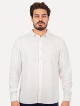 Camisa Colcci Masculina Linho Relax Logo Branca