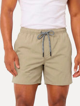 Short Aramis Masculino D'Água Elastico Logo Cáqui Médio