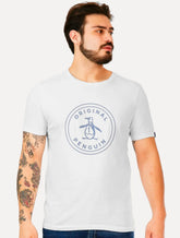 Camiseta Original Penguin Masculina Blue Circle Logo Branca