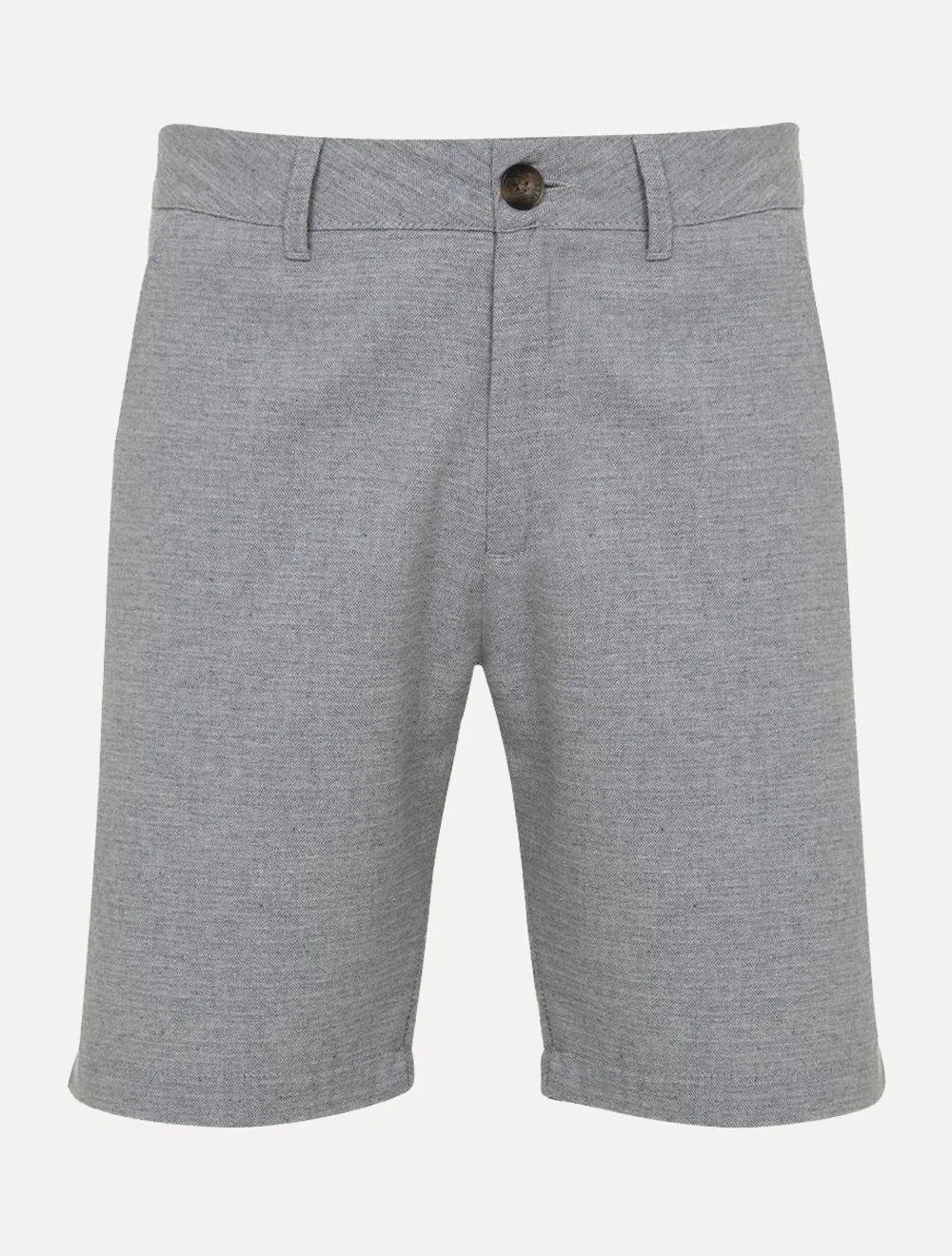 Bermuda Dudalina Masculina Sarja Slim Textura Cinza Claro Mescla