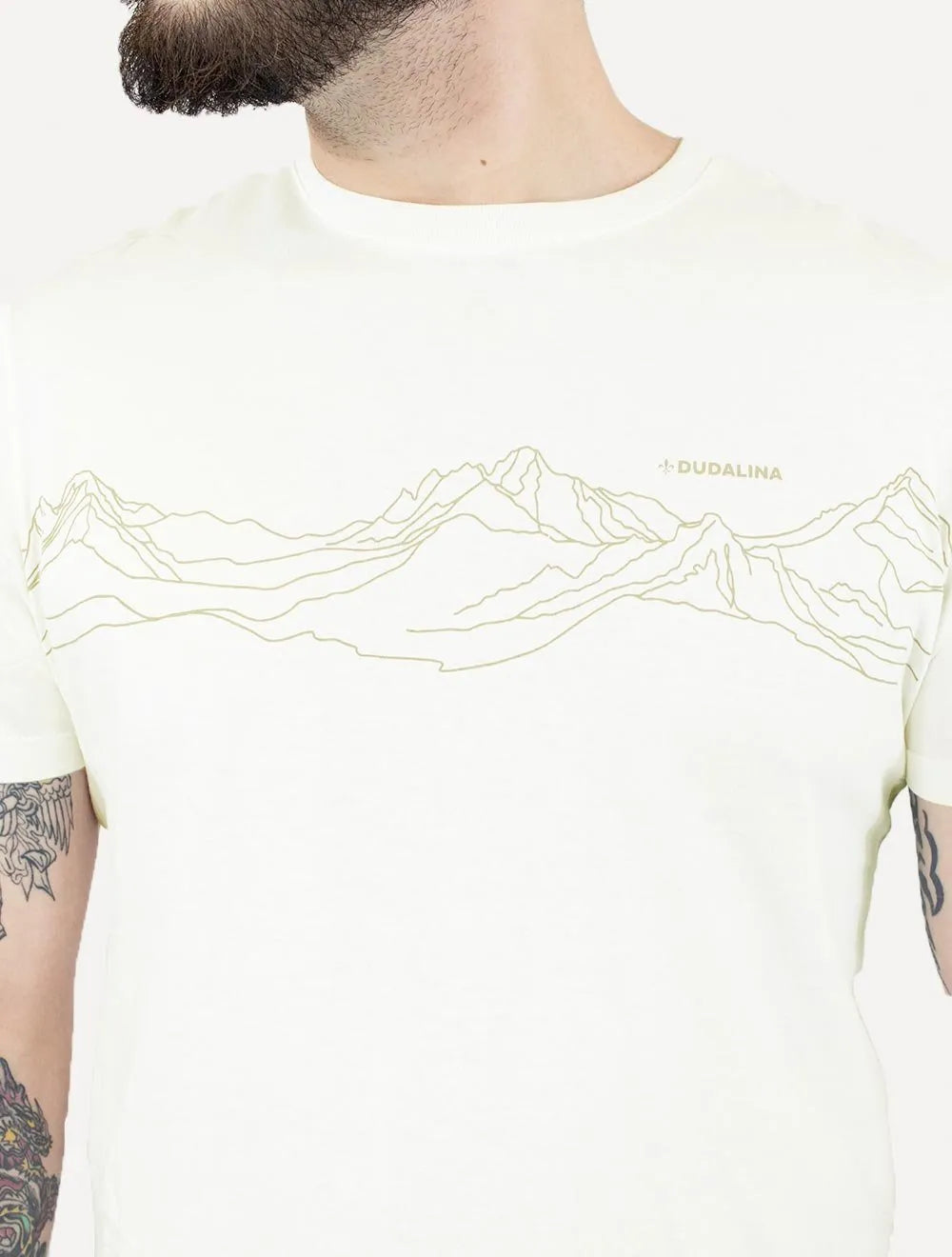 Camiseta Dudalina Masculina Frontal Mountain Off-White