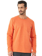 Moletom Colcci Masculino Crewneck Pocket Tag Laranja Mescla