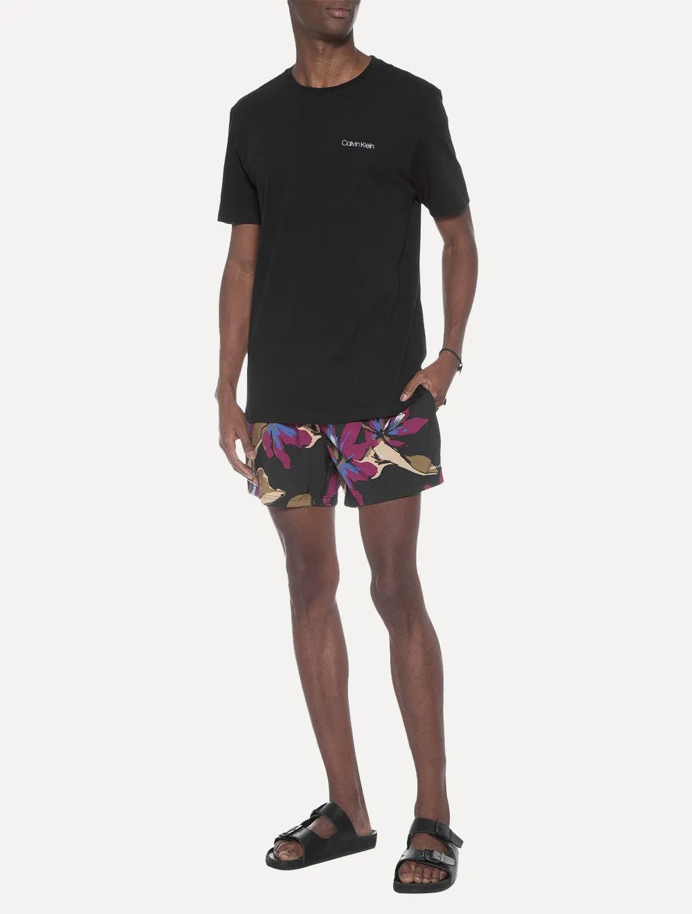 Camiseta Calvin Klein Swimwear Masculina C-Neck Logo Preta