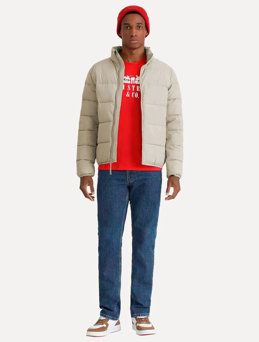 Jaqueta Levis Masculina Puffer Packable Quilted Off-White