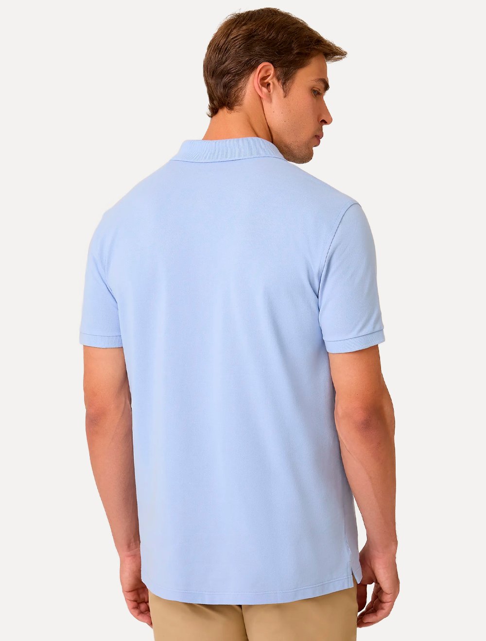 Polo Dudalina Piquet Essentials Cotton Basica Modal Azul Claro