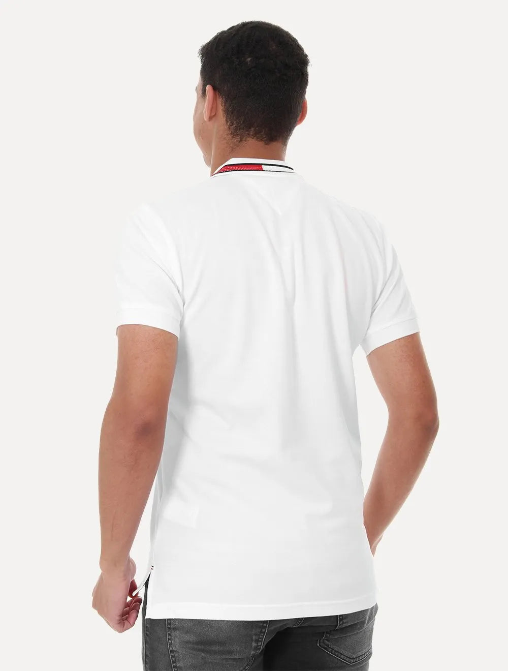 Polo Tommy Hilfiger Masculina Regular Sophisticated Tipping Branca