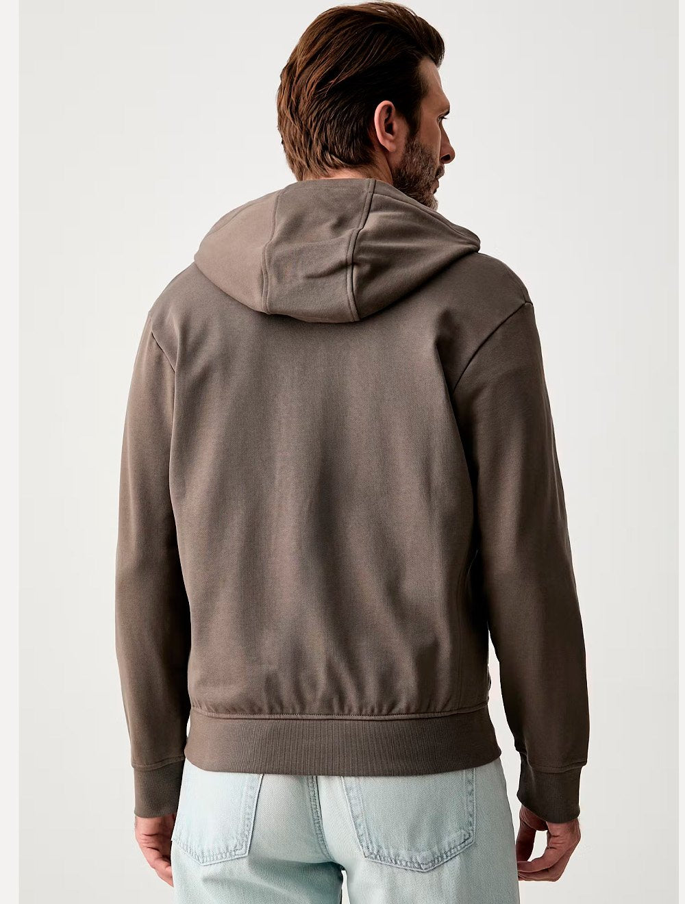 Moletom Armani Exchange Masculino Com Capuz Full Zip Subtle Logo Marrom