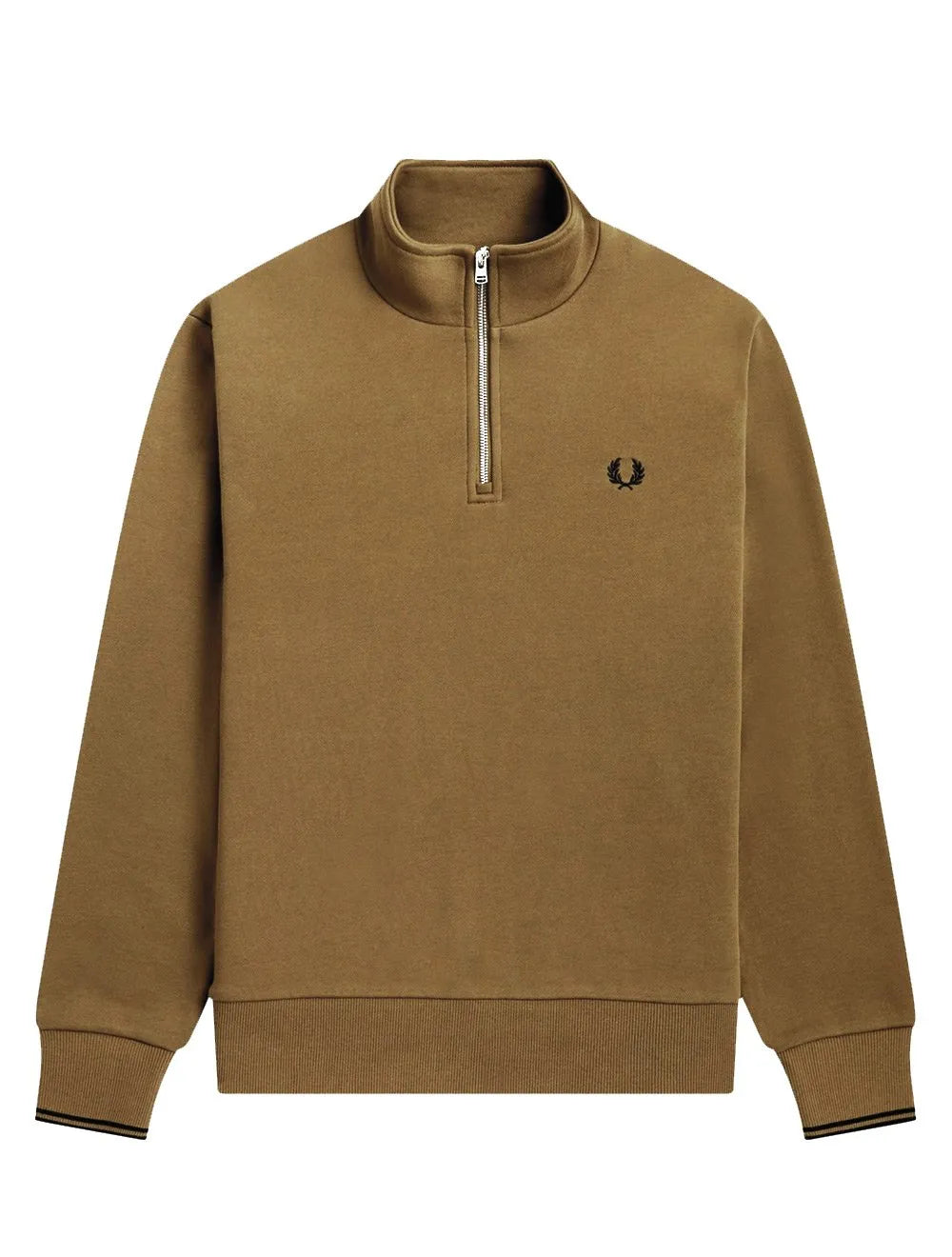 Blusa Fred Perry Moletom Masculina Regular Half Zip Cáqui