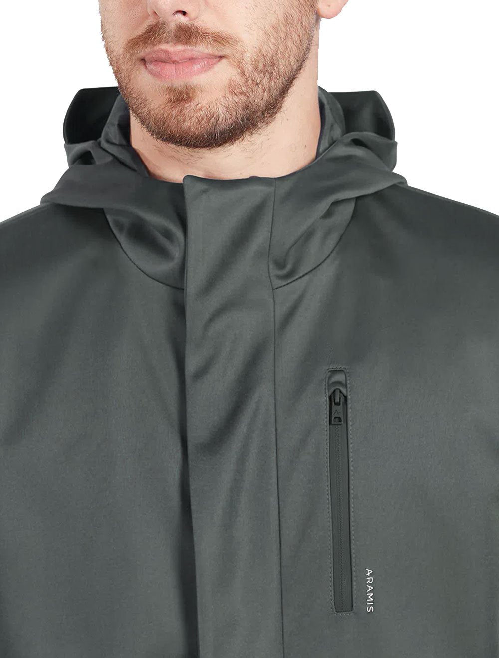 Jaqueta Aramis Masculina Nylon Hoodie Liquid Repeller Chumbo