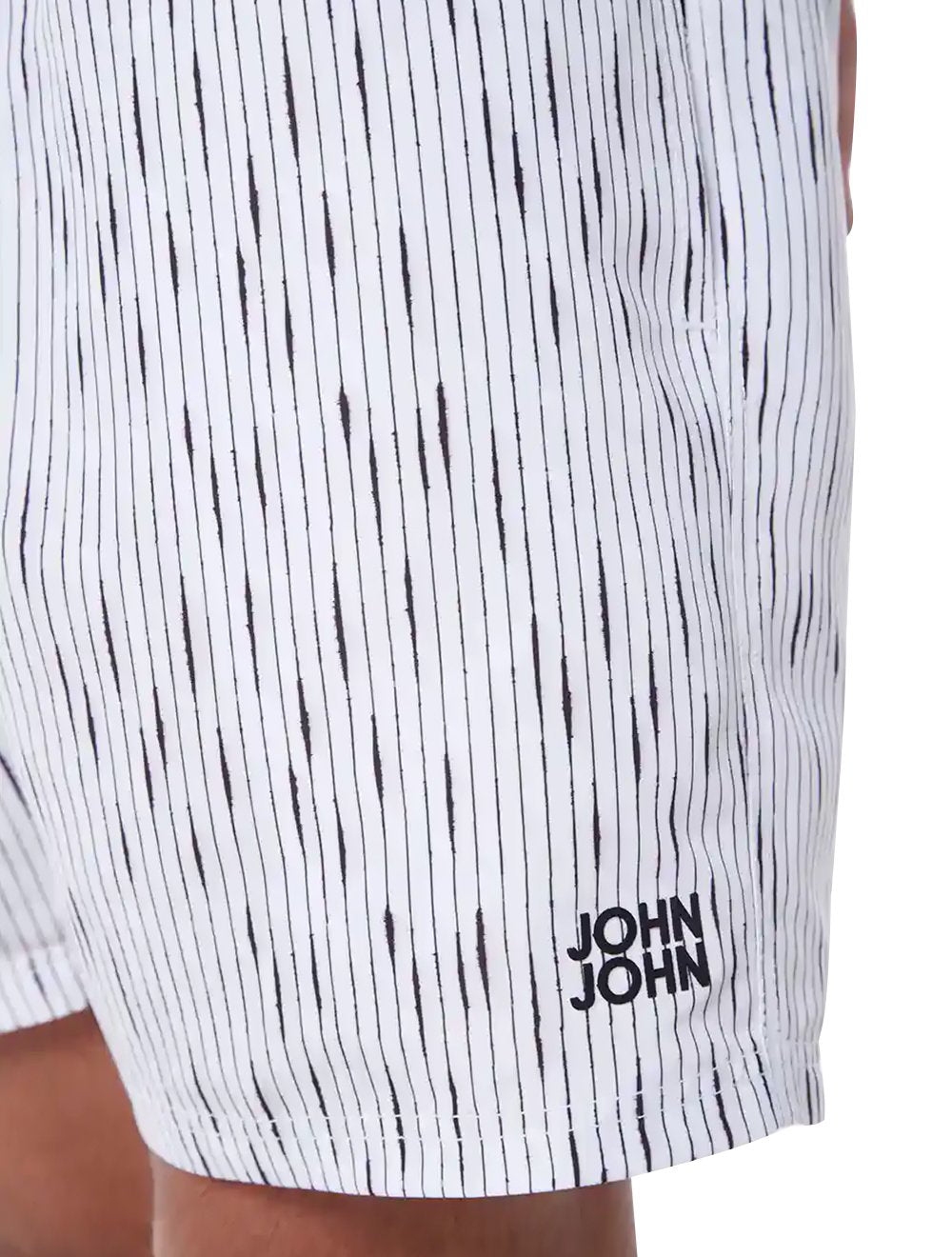 Short John John D'Água Masculino Midi Mike Stripes Branco