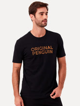Camiseta Original Penguin Masculina Regular Logo Points Preta