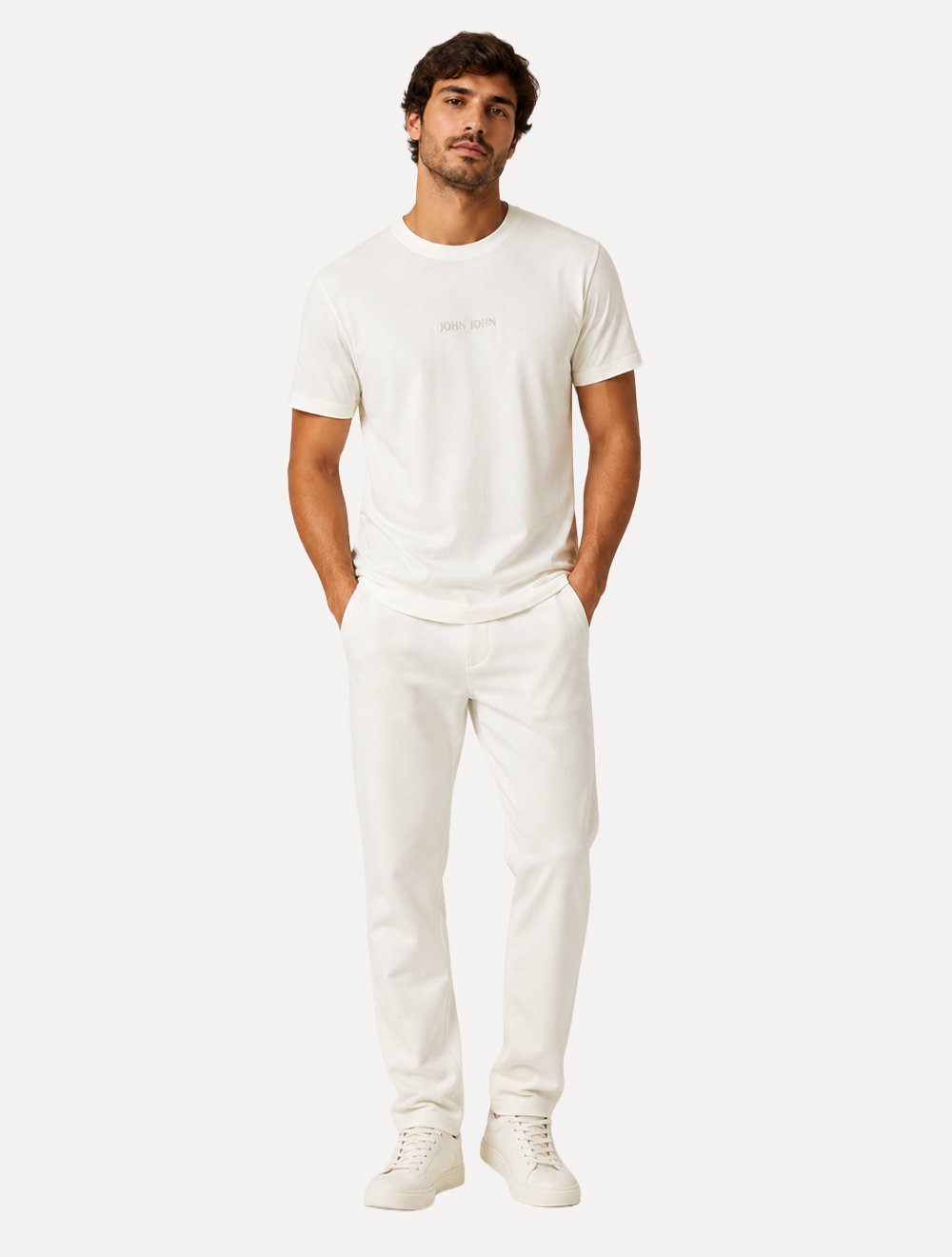 Camiseta John John Masculina Regular Fit Clean Off White