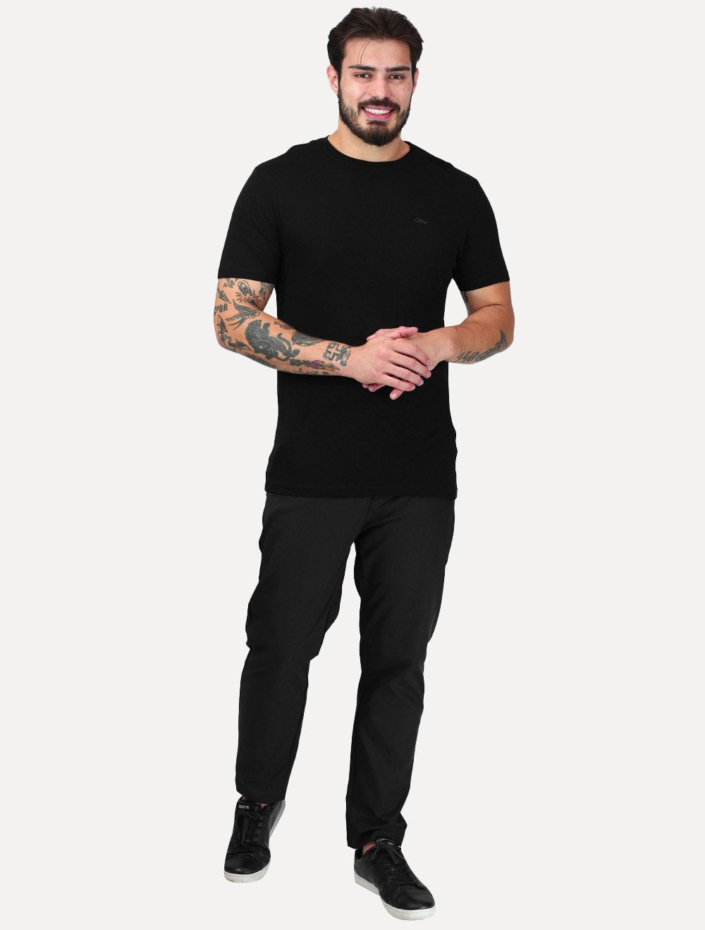 Camiseta Ellus Masculina Viscose Classic Signature Preta