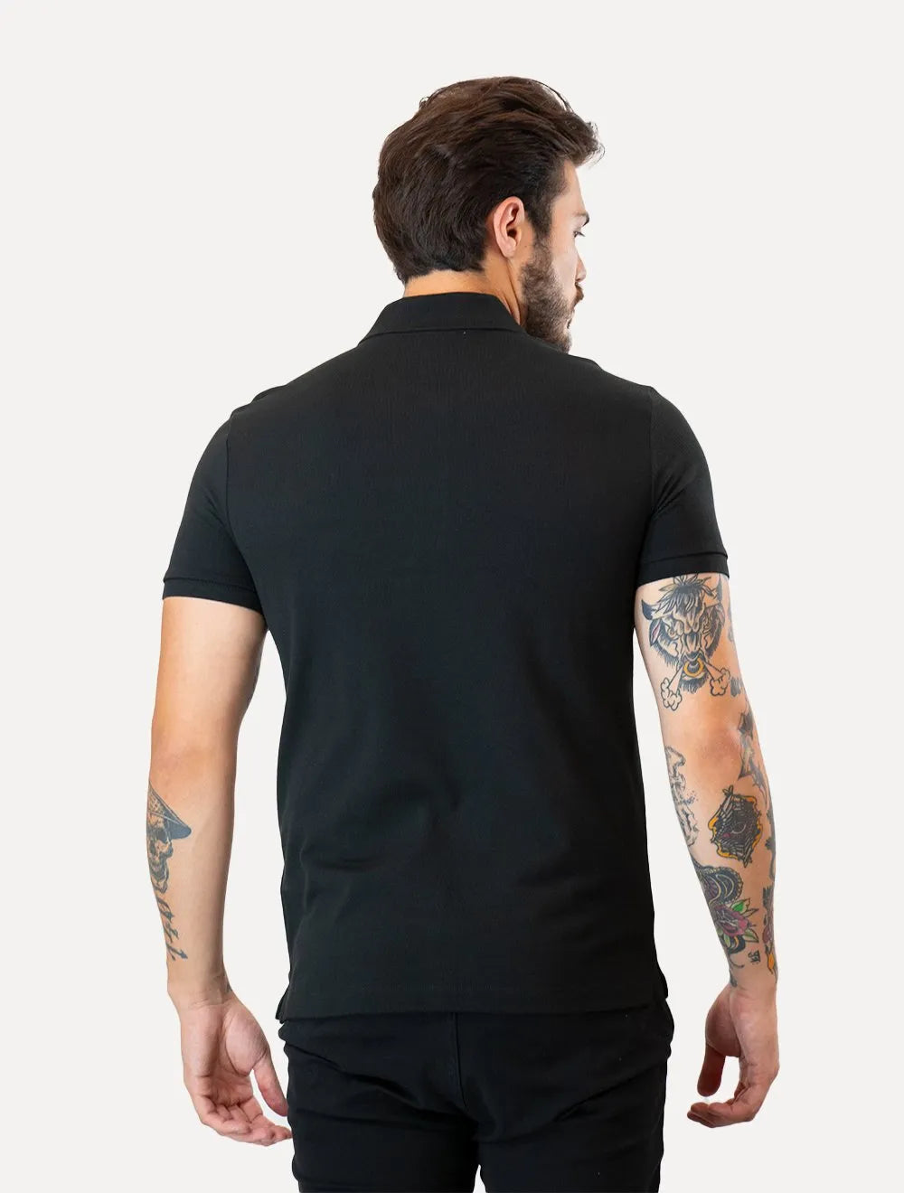 Polo Lacoste Masculina Slim Fit Petit Piquet Preta