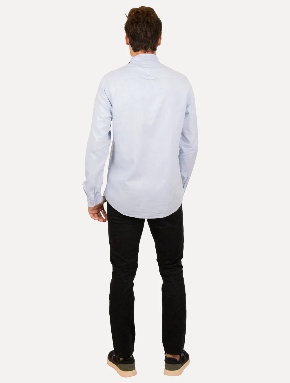 Camisa Tommy Jeans Masculina Regular Classic Oxford Pocket Azul Médio