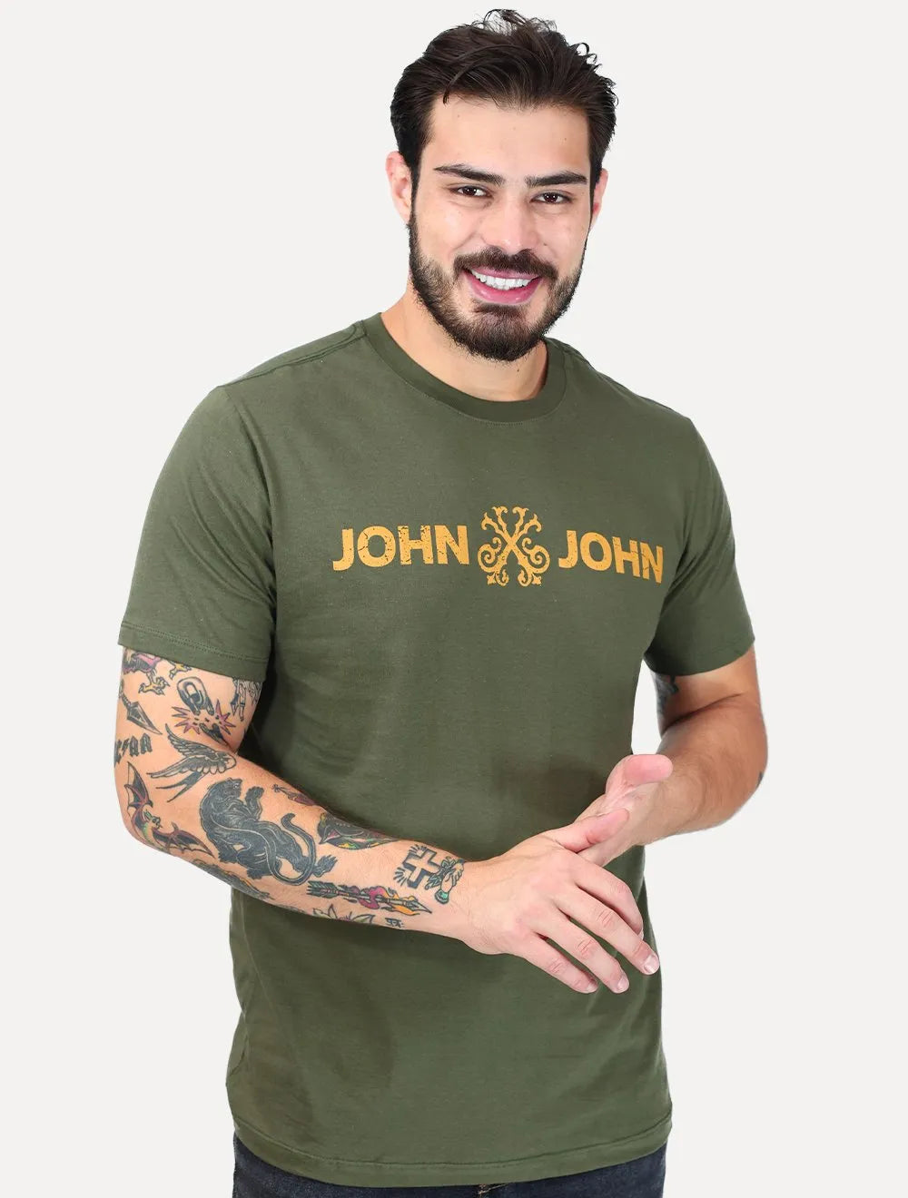 Camiseta John John Masculina Fit Basic Verde Médio
