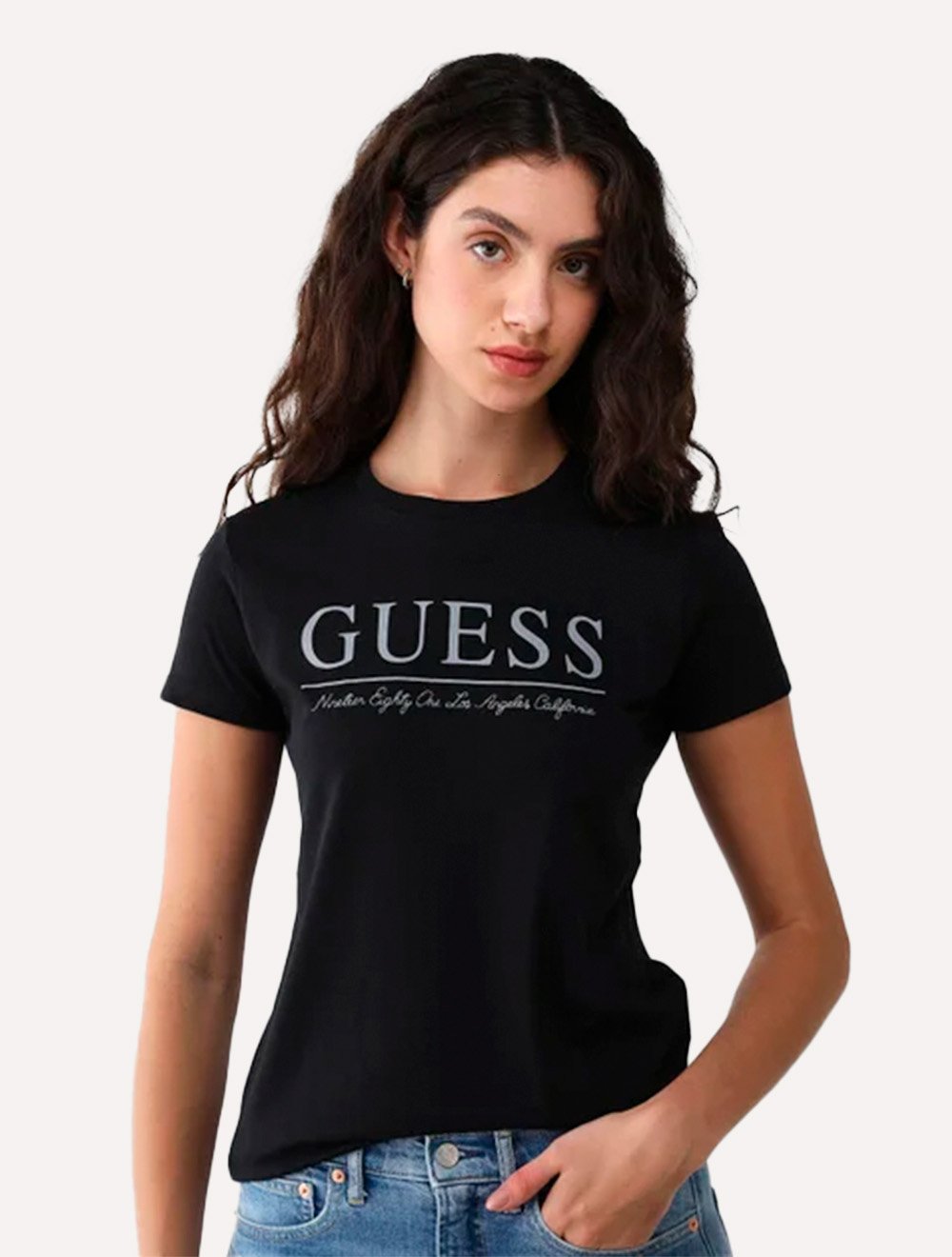 Camiseta Guess Feminina 1981 Los Angeles Preta