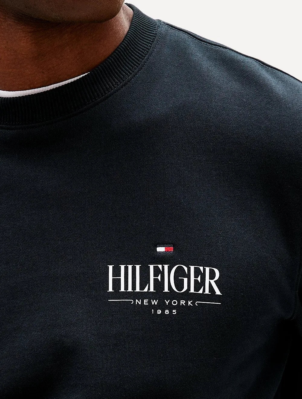Moletom Tommy Hilfiger Masculino Stacked Sweatshirt Azul Marinho