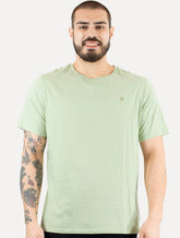 Camiseta Dudalina Masculina Essentials Modal Logo Verde Claro