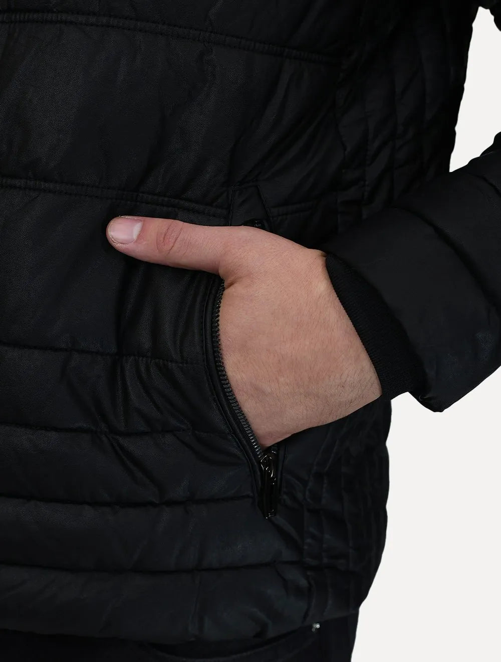 Jaqueta Dixen PU Zíper Frontal Preto